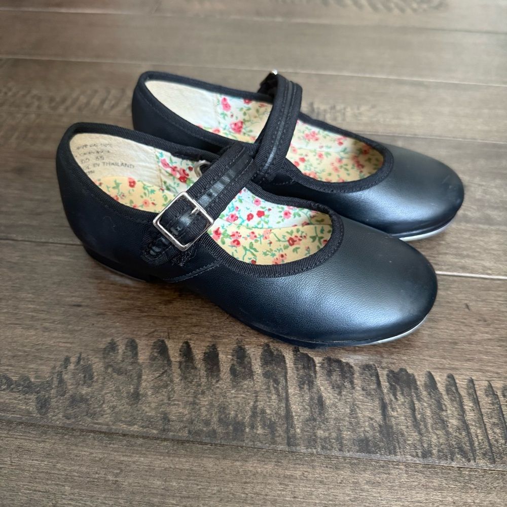 Capezio Tap Shoes Leather Dance Black Mary Jane Kids 11 Girls